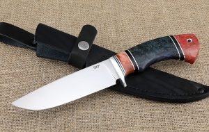 Нож Нептун сталь 95х18, рукоять карельская береза фиолетовая+красная Нож Нептун сталь 95х18, рукоять карельская береза фиолетовая+красная