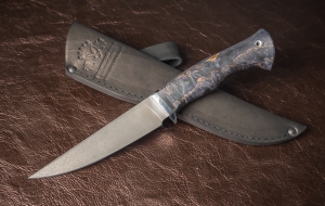 Нож Стрела из стали х12мф рукоять стабилизированная карельская береза фиолетовая Нож Стрела из стали х12мф рукоять стабилизированная карельская береза фиолетовая