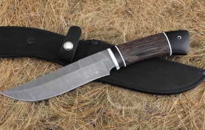 Нож Катран сталь дамаск, рукоять венге-черный граб Нож Катран сталь дамаск, рукоять венге-черный граб