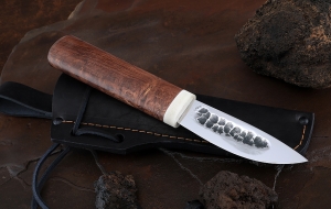Нож Народа севера 1 сталь Х12МФ кованый дол рукоять карельская береза коричневая Нож Народа севера 1 сталь Х12МФ кованый дол рукоять карельская береза коричневая