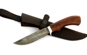 Нож Зяблик сталь дамаск-долы, рукоять резная, бубинга Нож Зяблик сталь дамаск-долы, рукоять резная, бубинга