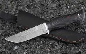 Нож Универсал сталь дамаск, рукоять ясень брашированный Нож Универсал сталь дамаск, рукоять ясень брашированный