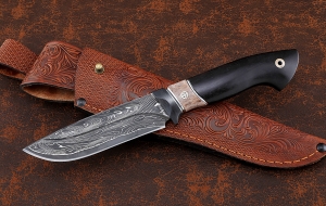 Нож Странник дамаск ламинированный с долом рукоять карбон карельская береза коричневая черный граб Нож Странник дамаск ламинированный с долом рукоять карбон карельская береза коричневая черный граб