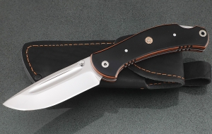 Нож складной Шершень х12мф со штифтом накладки G10 черная с оранжевым, клипса Нож складной Шершень х12мф со штифтом накладки G10 черная с оранжевым, клипса