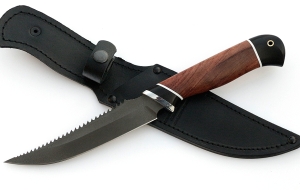 Нож Рыболов-5 сталь Х12МФ, рукоять бубинга-черный граб Нож Рыболов-5 сталь Х12МФ, рукоять бубинга-черный граб