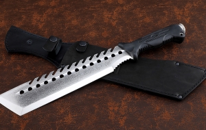 Нож Мачете №9 большая сталь 95Х18 рукоять полимер черный Нож Мачете №9 большая сталь 95Х18 рукоять полимер черный