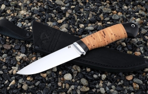 Нож Голец сталь D2 полированный, рукоять береста Нож Голец сталь D2 полированный, рукоять береста