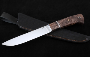 Нож Карачаевский бичак (бычак) Х12МФ карельская береза коричневая Нож Карачаевский бичак (бычак) Х12МФ карельская береза коричневая