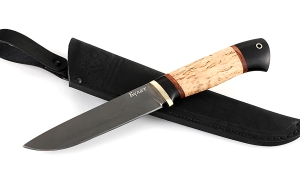 Нож Пантера сталь Булат, рукоять карельская береза+ черный граб, латунь Нож Пантера сталь Булат, рукоять карельская береза+ черный граб, латунь