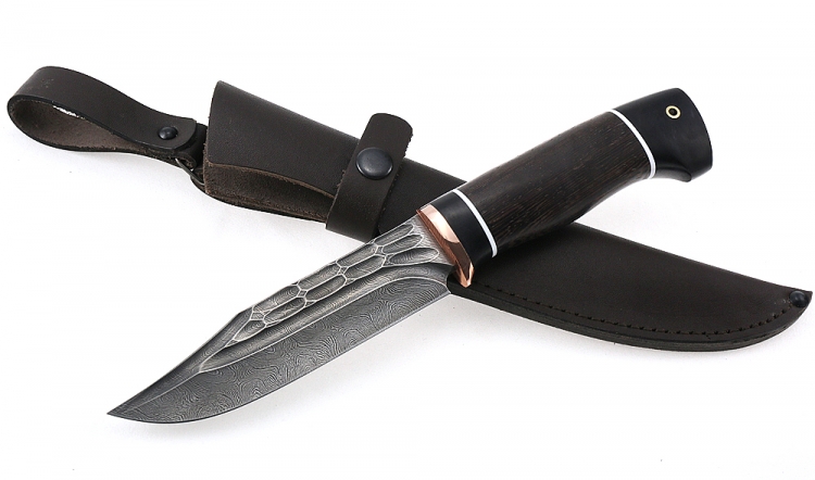 Нож Дельфин сталь дамаск-камень рукоять венге-черный граб — купить в интернет-магазине ООО Ворсменский нож с доставкой в г. Рязань