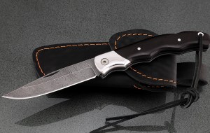 Нож складной Белка дамаск черный граб дюраль Нож складной Белка дамаск черный граб дюраль