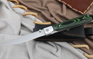 Нож складной филейный сталь 95х18, накладки G10 зеленые Нож складной филейный сталь 95х18, накладки G10 зеленые